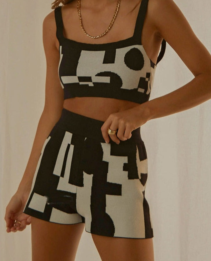 Knitted Print Suit