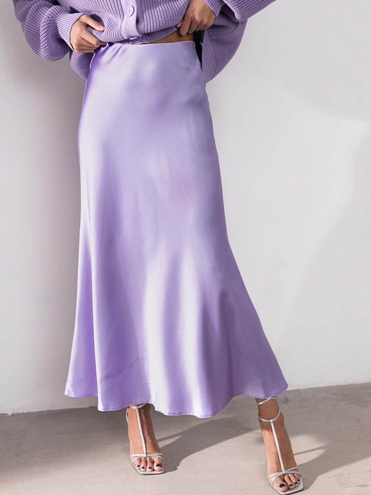 IRMA LONG SATIN SKIRT
