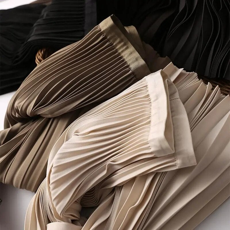 Long Pleated Skirt