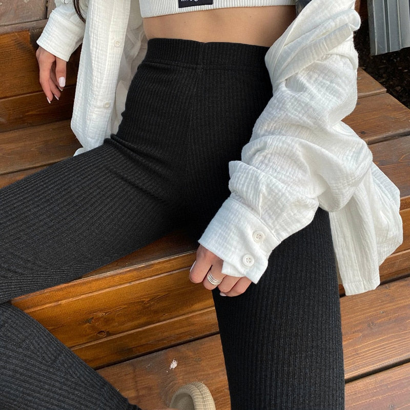 Ribbed Knit Legginds