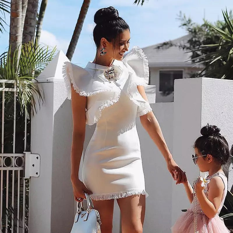 White haven mini dress