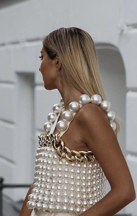 Pearl Top with gold chain