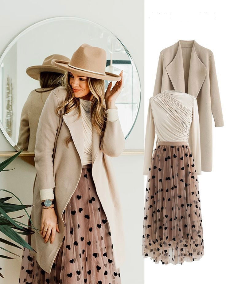 Tulle Heart Print Skirt