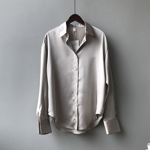 Satin Silk Shirt Blouse