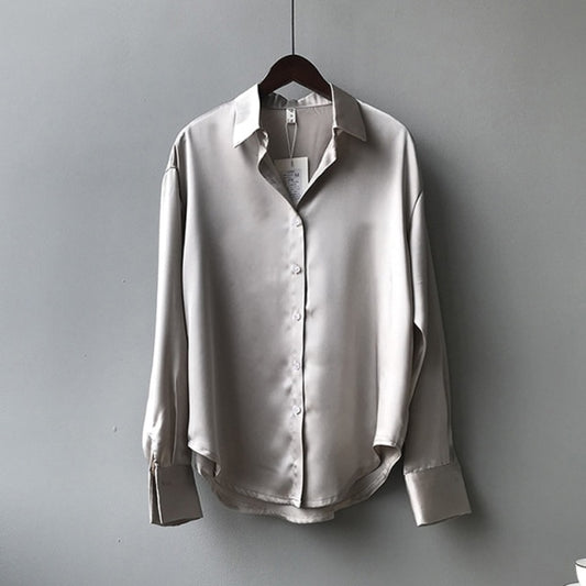 Satin Silk Shirt Blouse