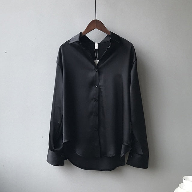 Satin Silk Shirt Blouse