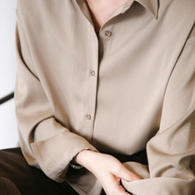 Satin Silk Shirt Blouse