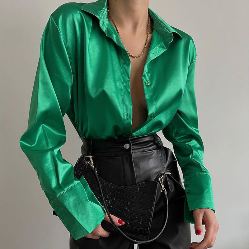 Satin Long Sleeve Blouse