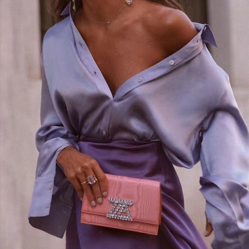 Satin Long Sleeve Blouse