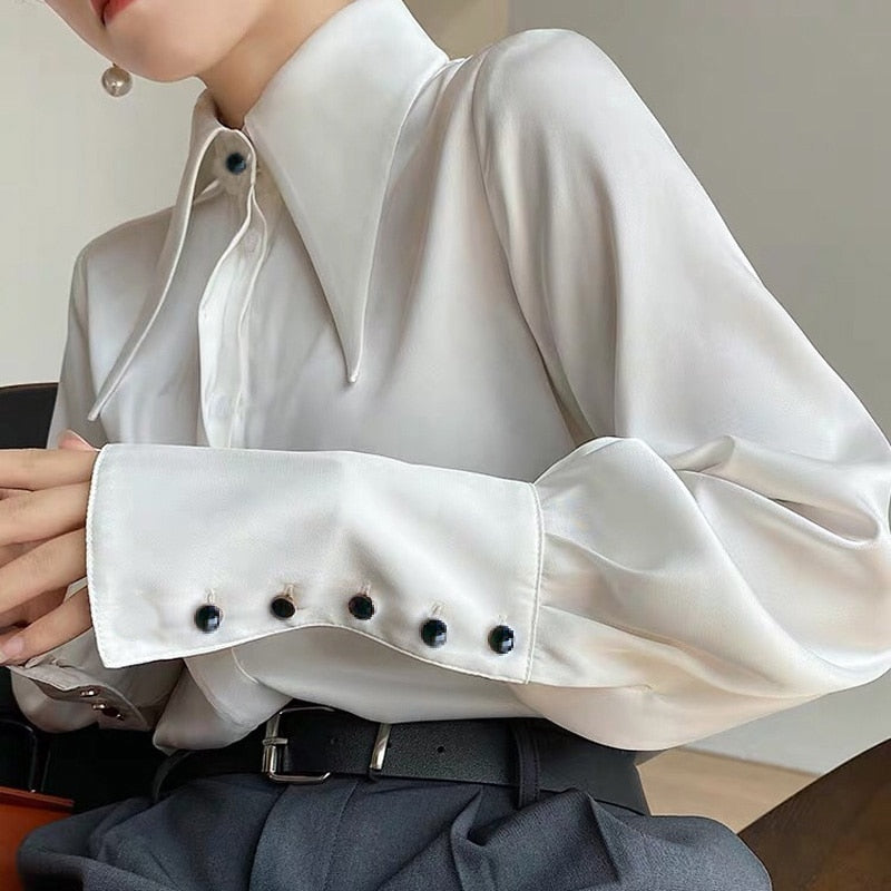 Satin Long Sleeve Blouse