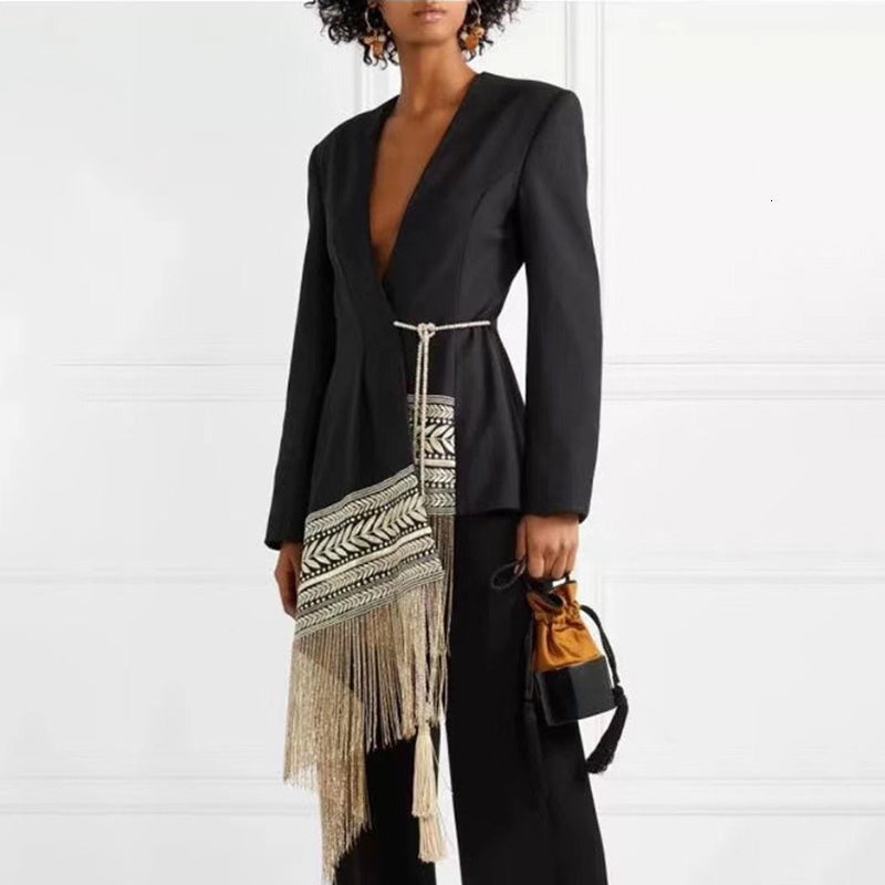 ACES TASSELED BLAZER-DRESS