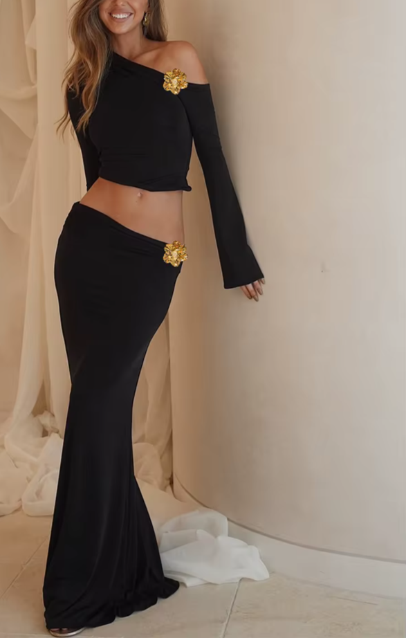 Janet 2 Piece Set with Metal Appliques