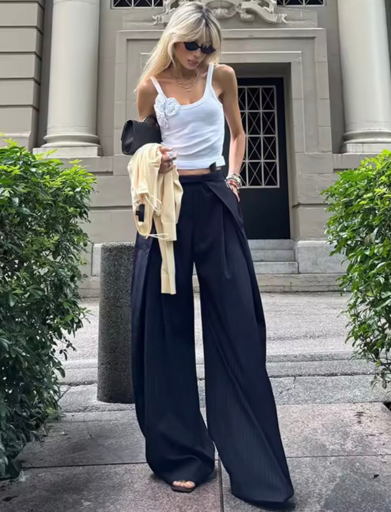 Vertical Pleated Trousers