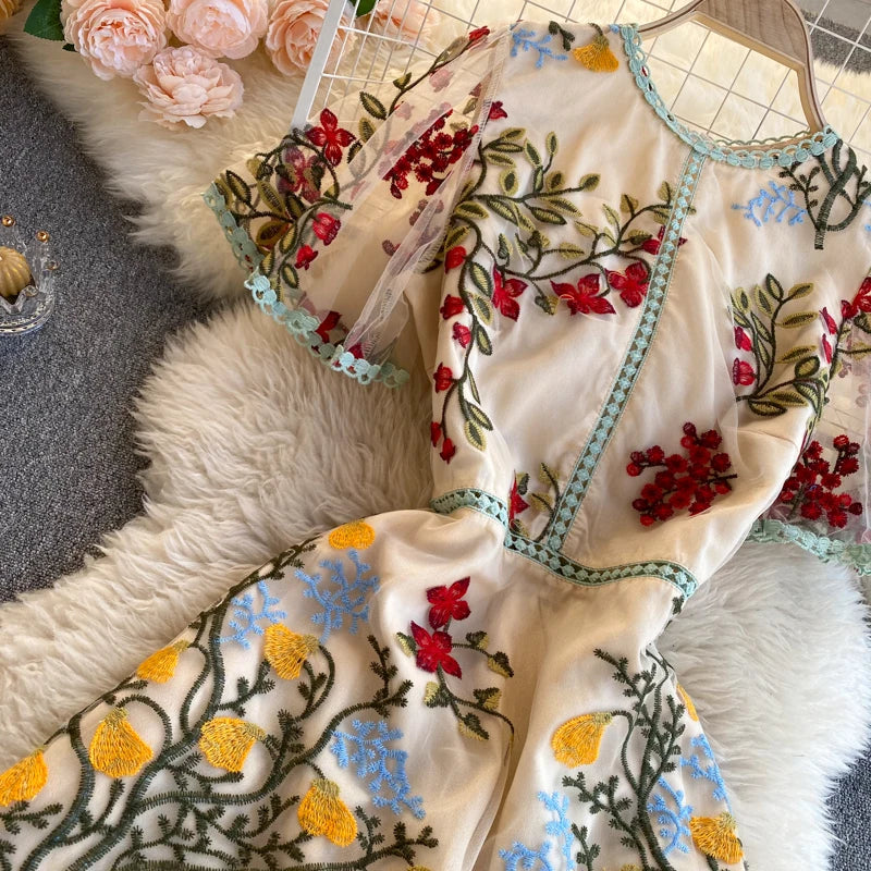 Margot Mesh Embroidery Dress