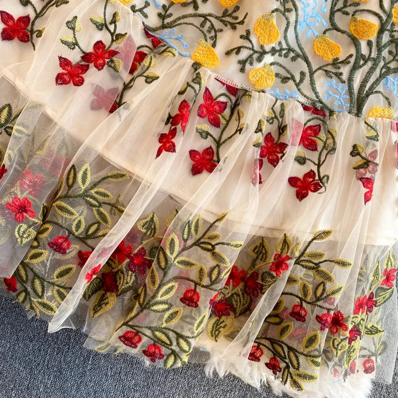 Margot Mesh Embroidery Dress