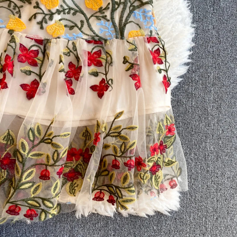 Margot Mesh Embroidery Dress