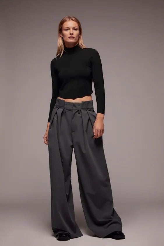 Vertical Pleated Trousers