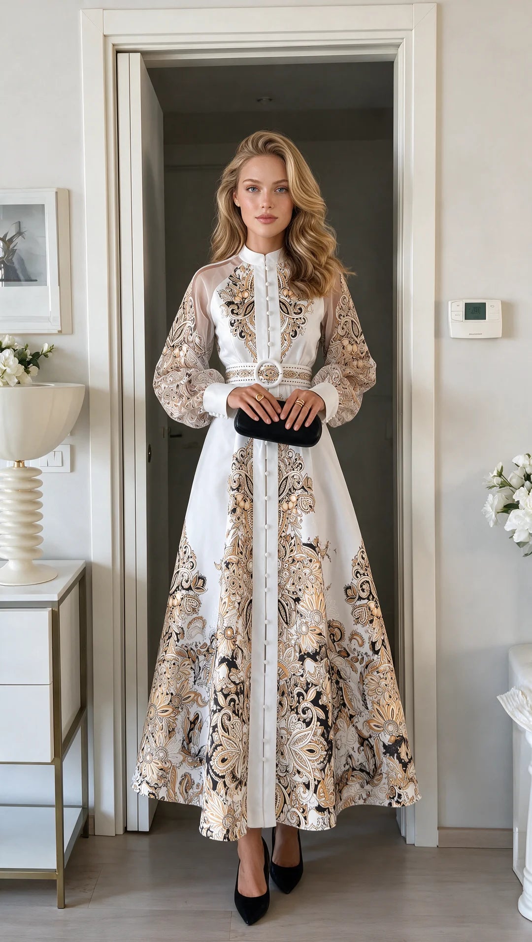 Paisley Printing Maxi Dress
