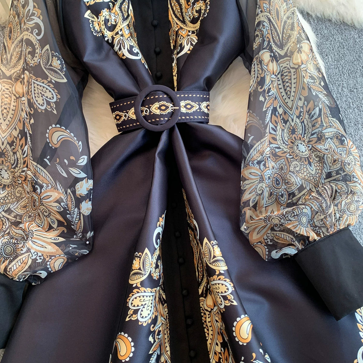 Paisley Printing Maxi Dress