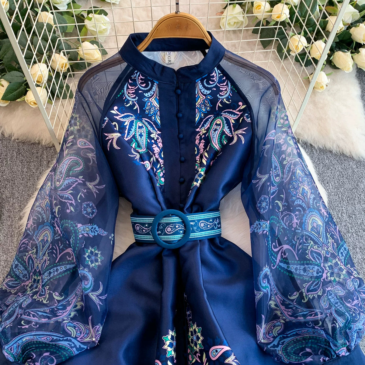 Paisley Printing Maxi Dress