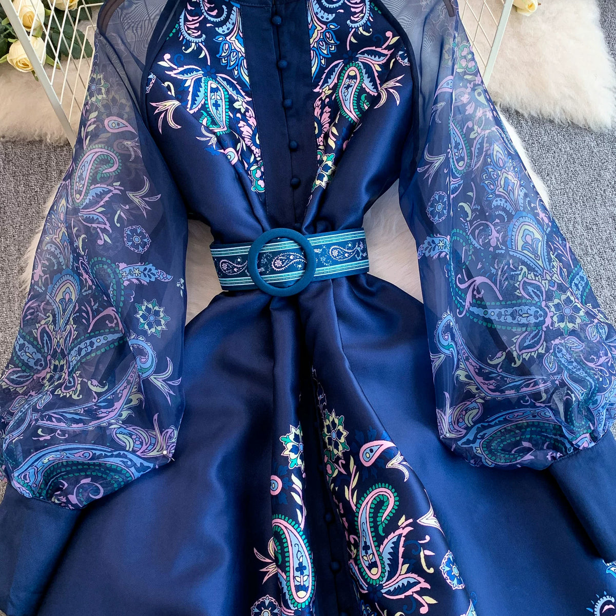 Paisley Printing Maxi Dress