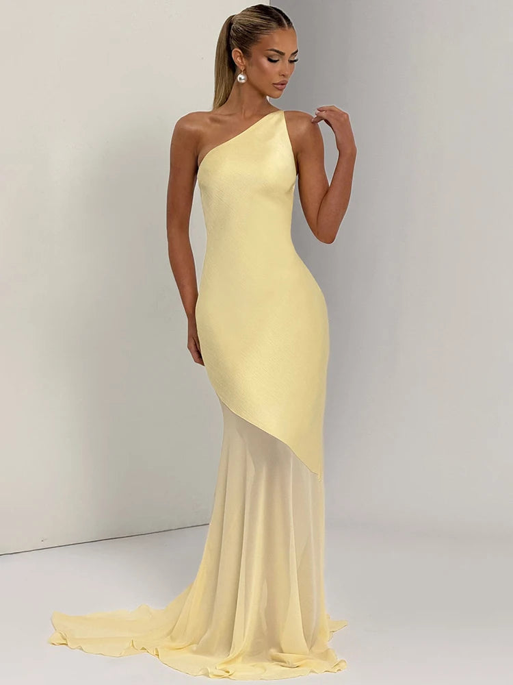 Kimberly One Shoulder Backless  Maxi Dress