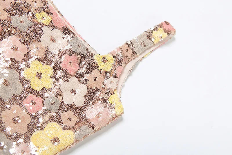 Floral Sequin Nightclub Dress