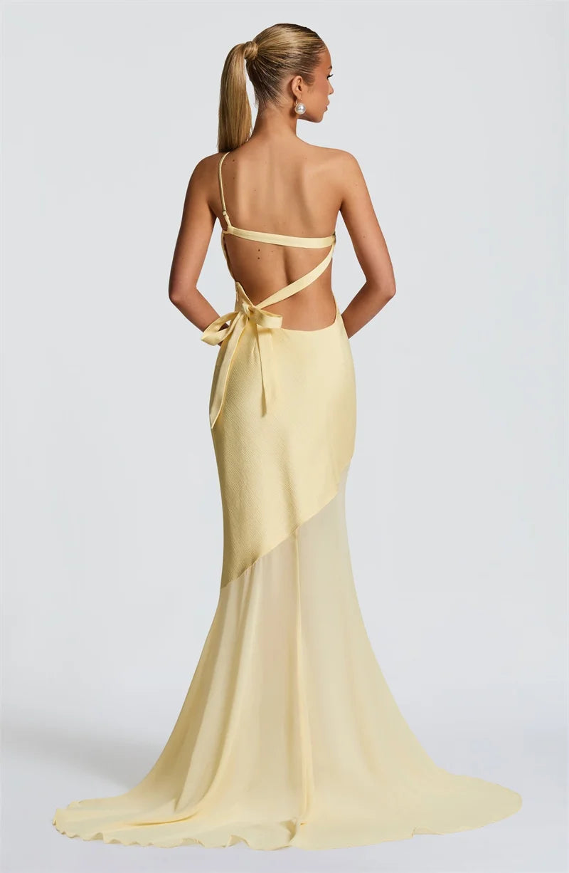 Kimberly One Shoulder Backless  Maxi Dress