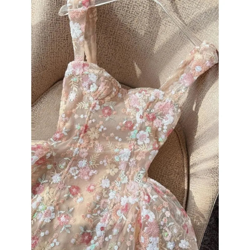 Danna Lace Embroidery  Mini Dress