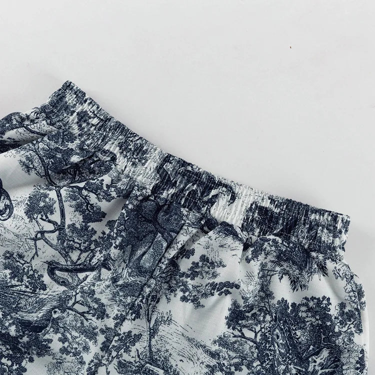 Gaby Floral Print Three Piece Shorts Set