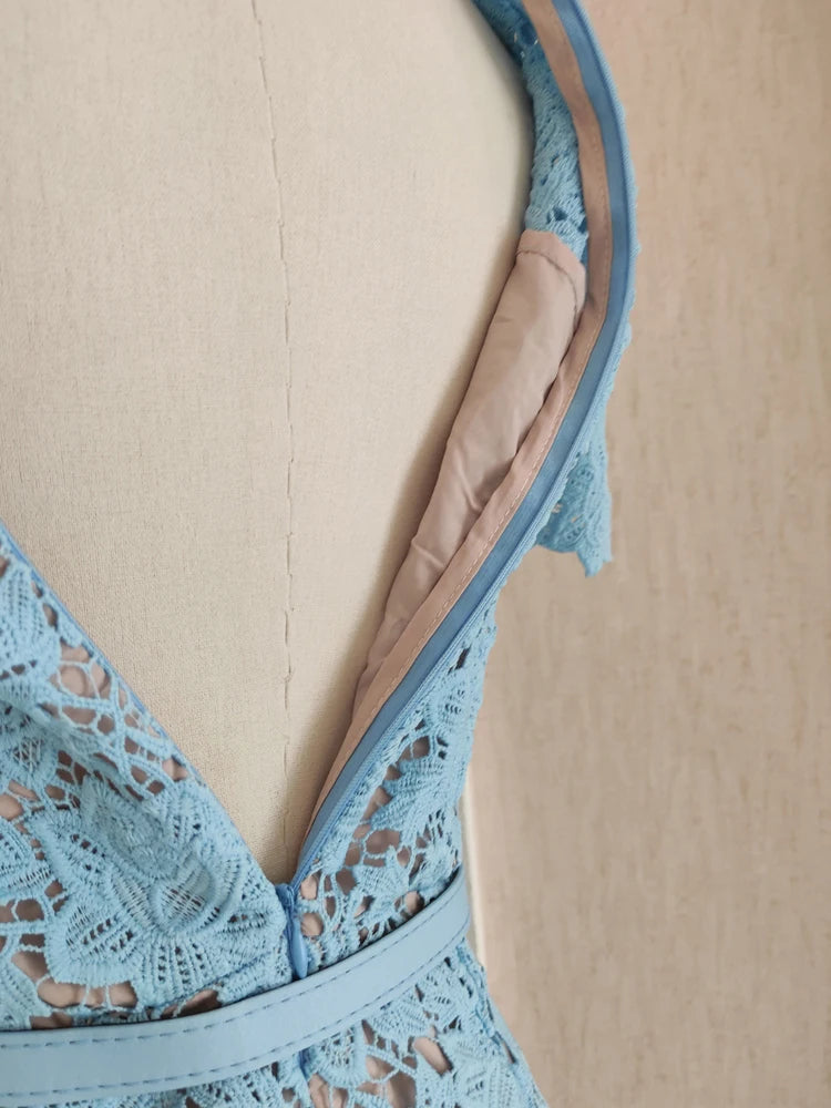 Blue Embroidery Dress