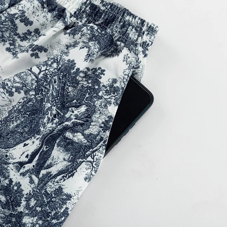 Gaby Floral Print Three Piece Shorts Set