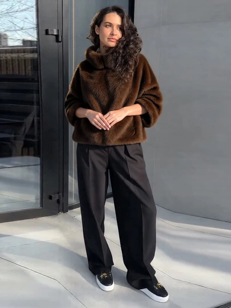 Fur Hooded Sweater