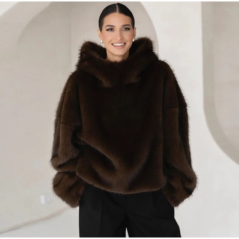 Fur Hooded Sweater