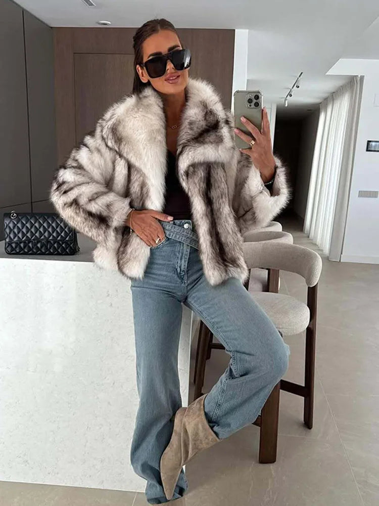 Gradient Faux Fur Coat