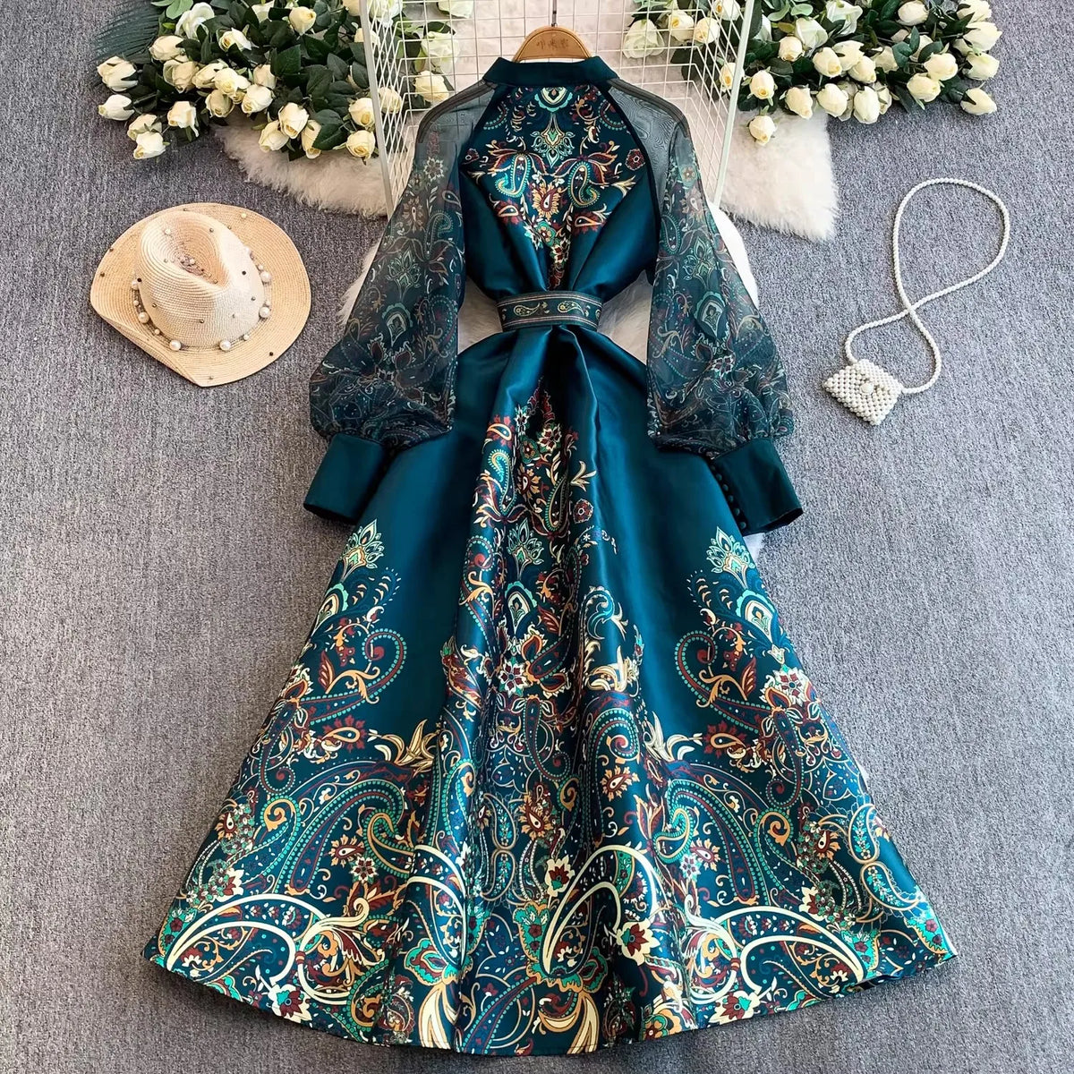 Paisley Printing Maxi Dress