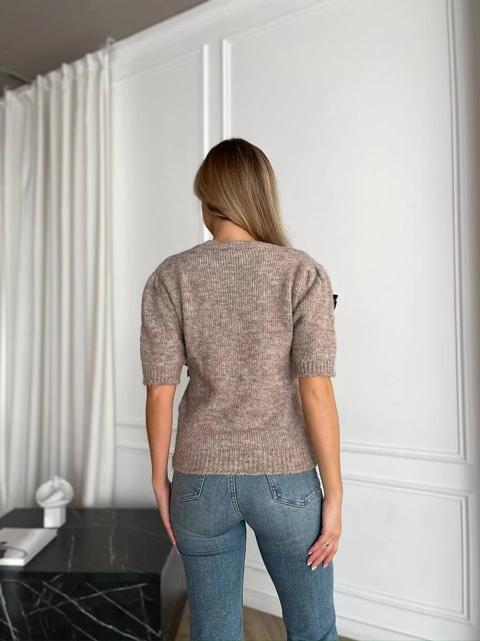 3d Bow Solid Sweater