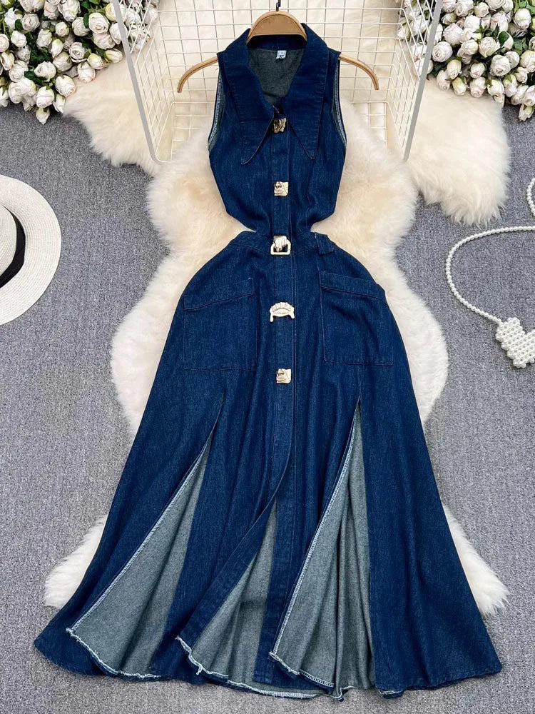 Denim Shirt Dress – Button Front