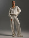 Daria Thick Knitted Suits Polo Neck Sweater & Wide Leg Pants