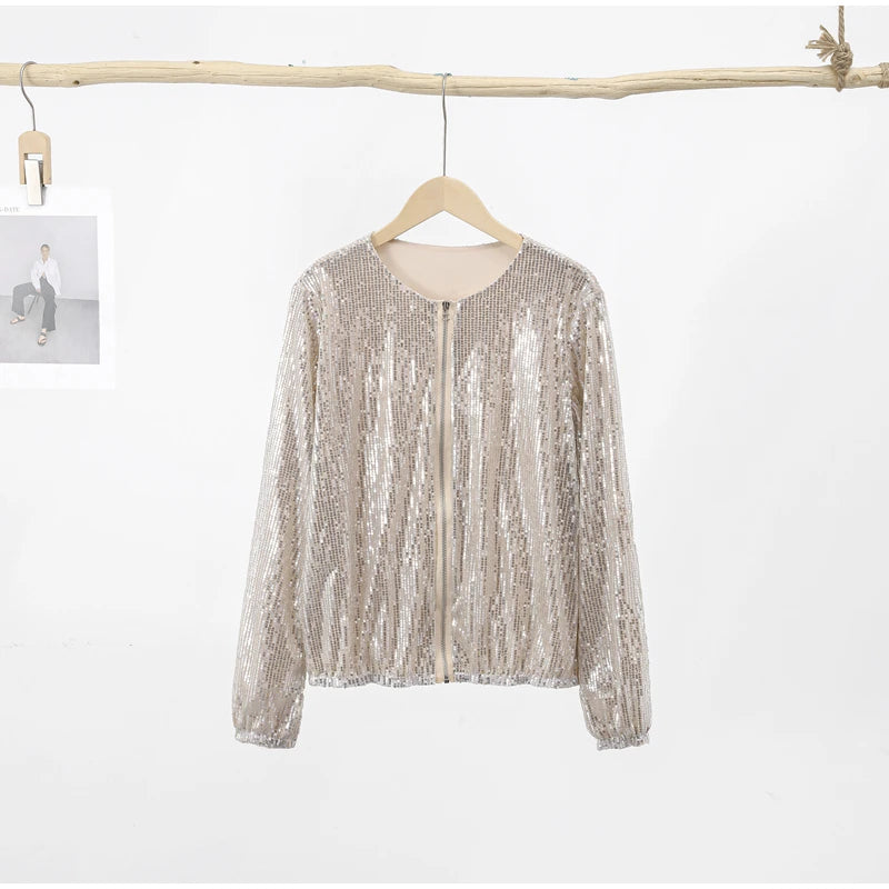 Sequin Zipper Jacket