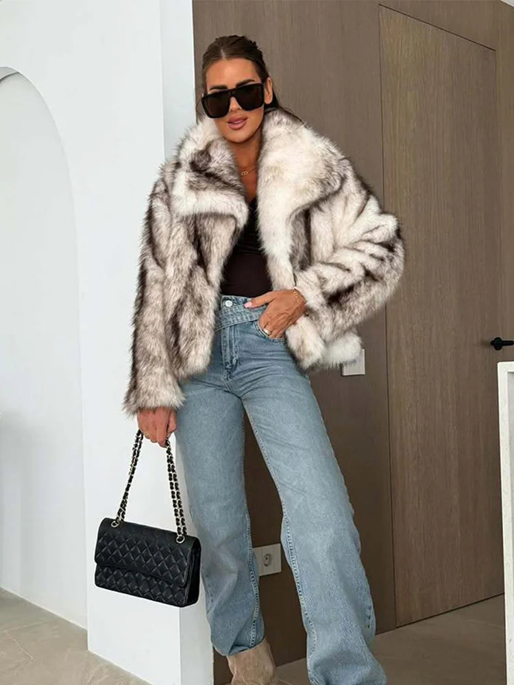 Gradient Faux Fur Coat