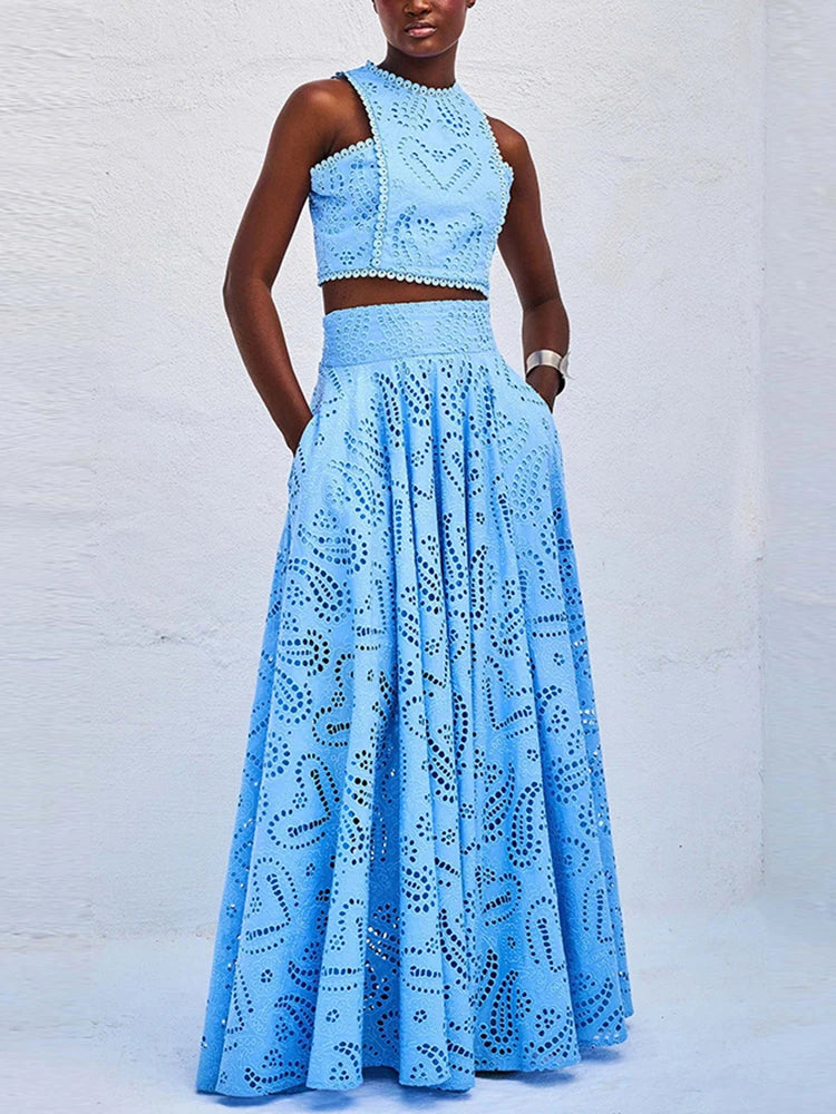Embroidered Two Piece Set