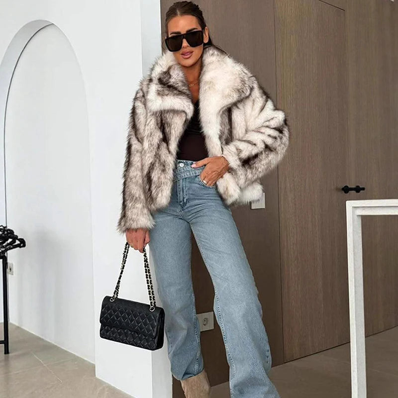 Gradient Faux Fur Coat