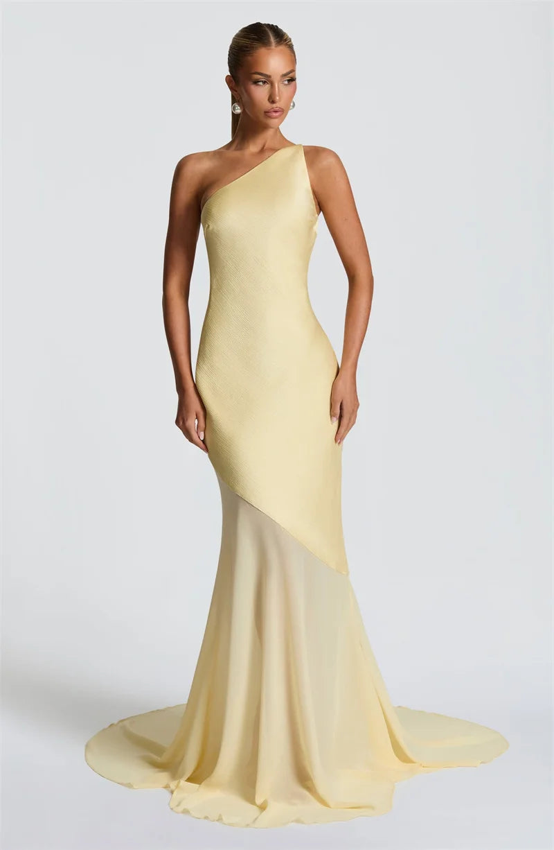 Kimberly One Shoulder Backless  Maxi Dress