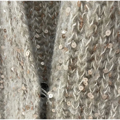 SERSI Sequin Zippered Sweater