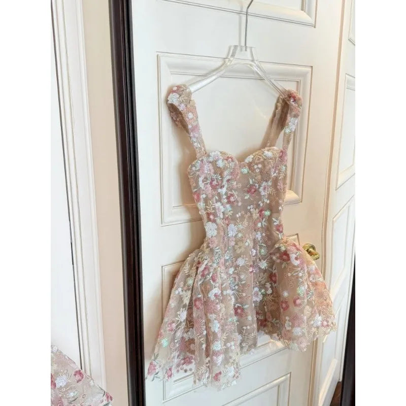 Danna Lace Embroidery  Mini Dress