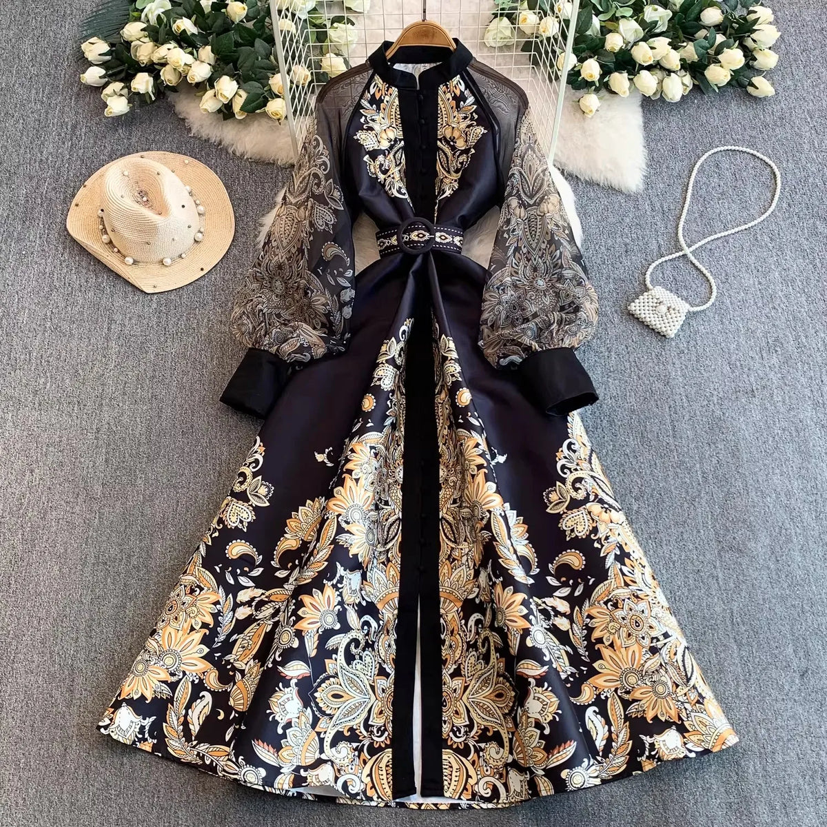 Paisley Printing Maxi Dress