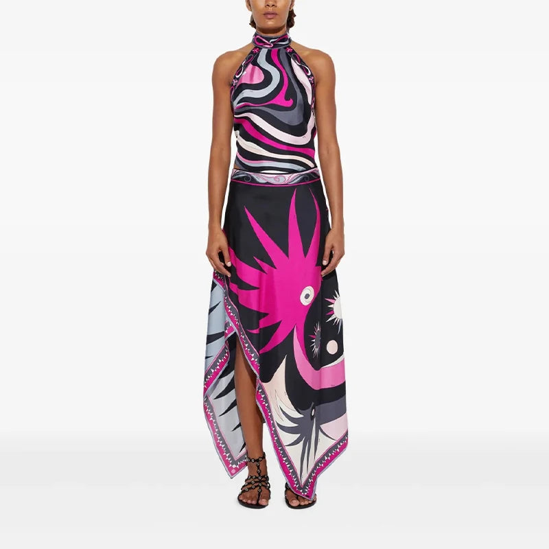 Punta Cana Satin  Skirt Suits