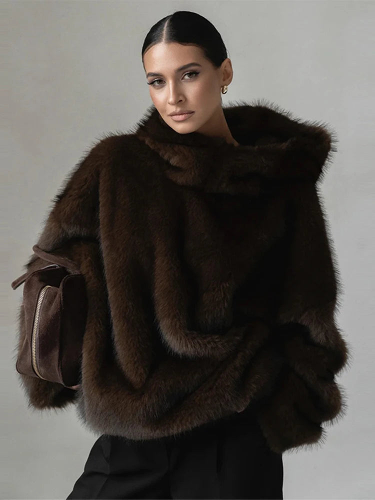 Fur Hooded Sweater