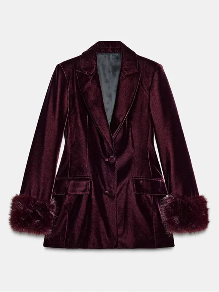 Velvet Blazer Pants Set